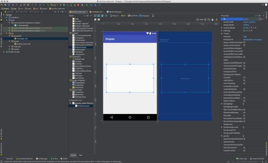 Android Native Prototyping - Shapes and Click Event