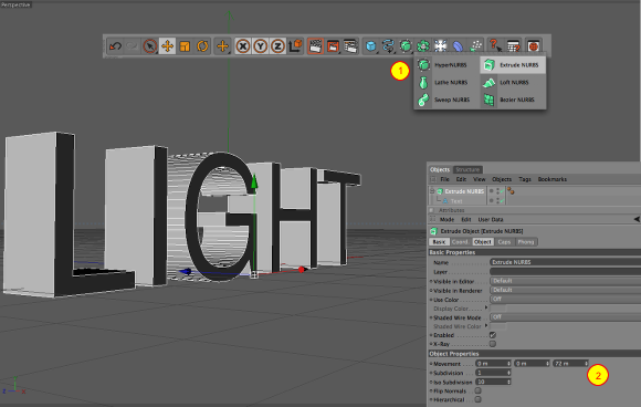 Image of a step of the Stylish Light in Cinema 4D and Photoshop Tutorial