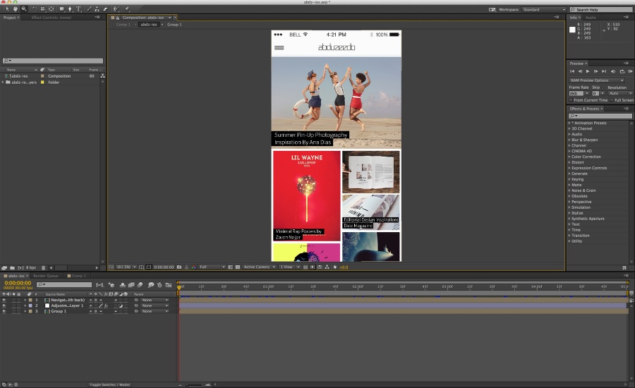 iOS7 UI Effects in Photoshop and After Effects