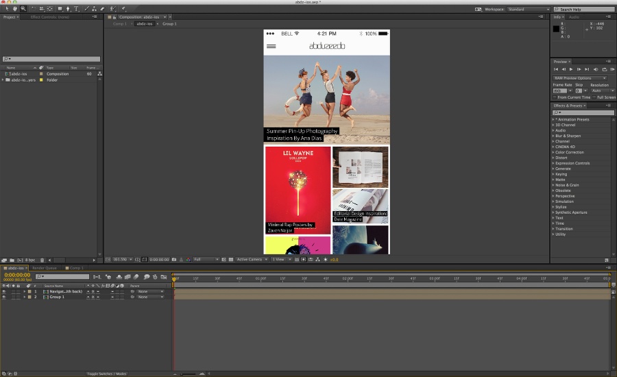 iOS7 UI Effects in Photoshop and After Effects