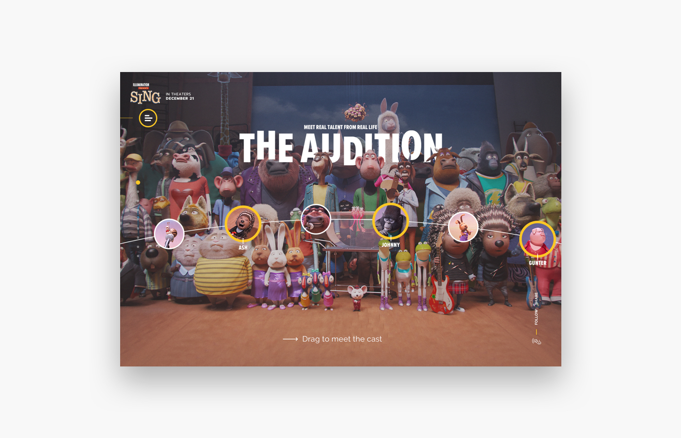 Interaction Design: Sing Movie Official Site