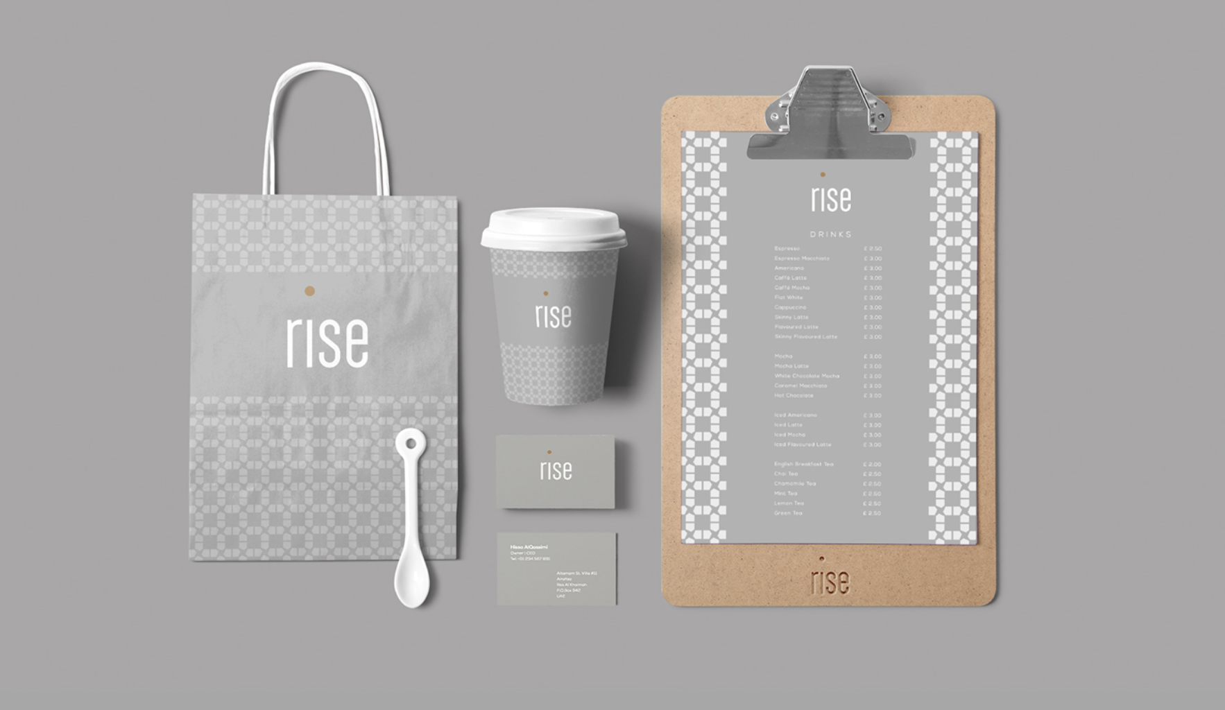 Brand Identity for Dubai Coffee Shop Rise