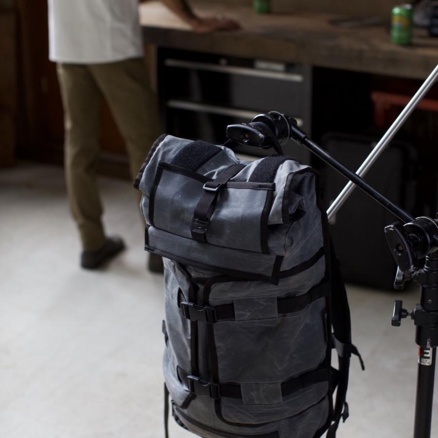 Mission Workshop introducing the Rhake WX, a Waxed Canvas Laptop Backpack