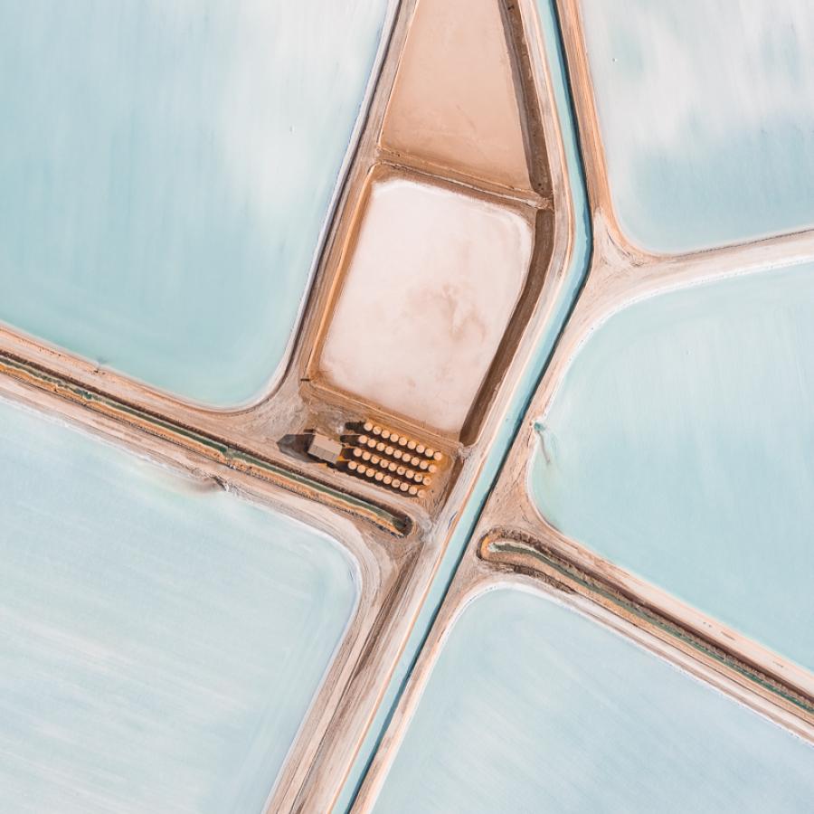 Capturing stunning salt production sites in Western Australia - Aerial Photography