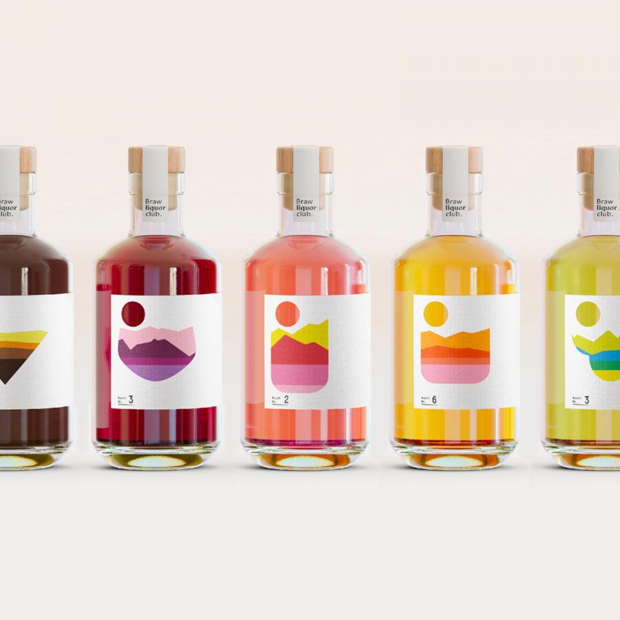 Branding & Packaging Design for Braw Liquor Club Cocktails