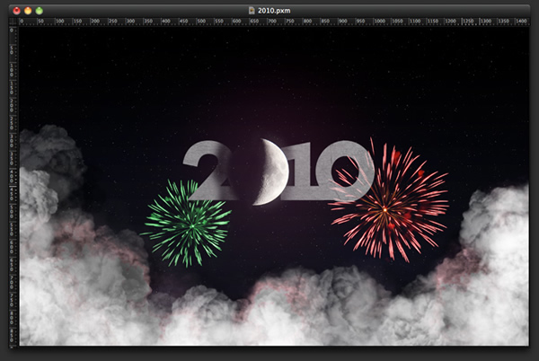 Happy New Year in Pixelmator 