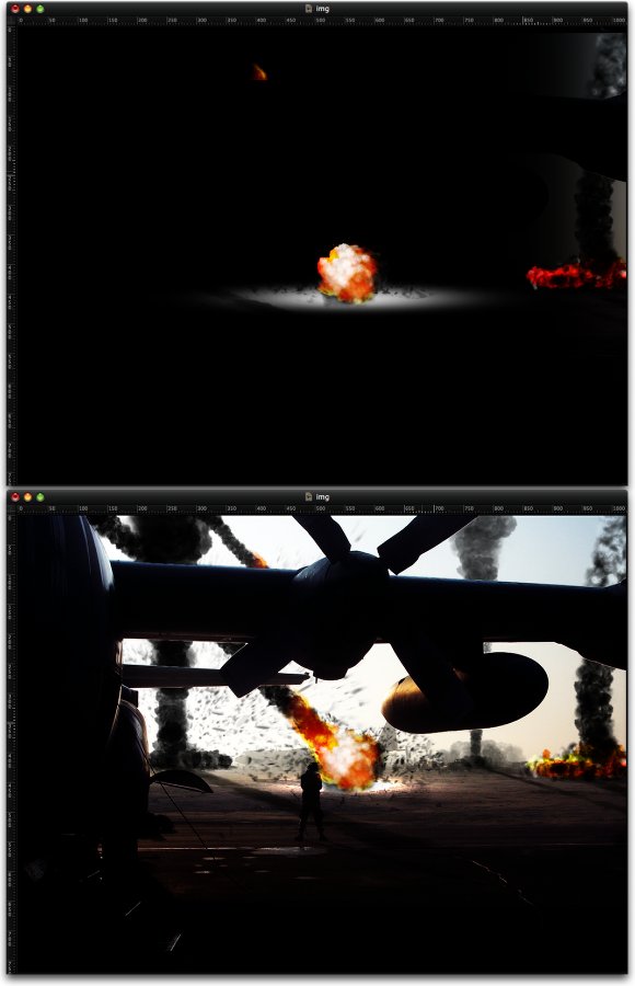 Fiery Fireballs in Pixelmator 1.4