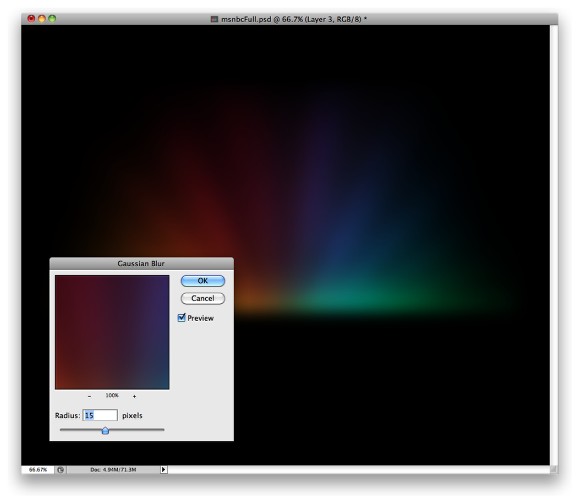 MSNBC Background in Photoshop