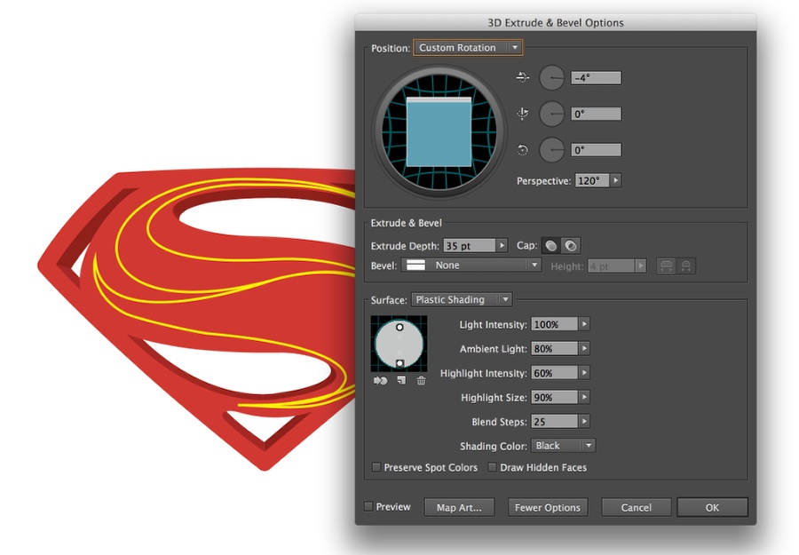 Man of Steel Symbol in Illustrator & Photoshop