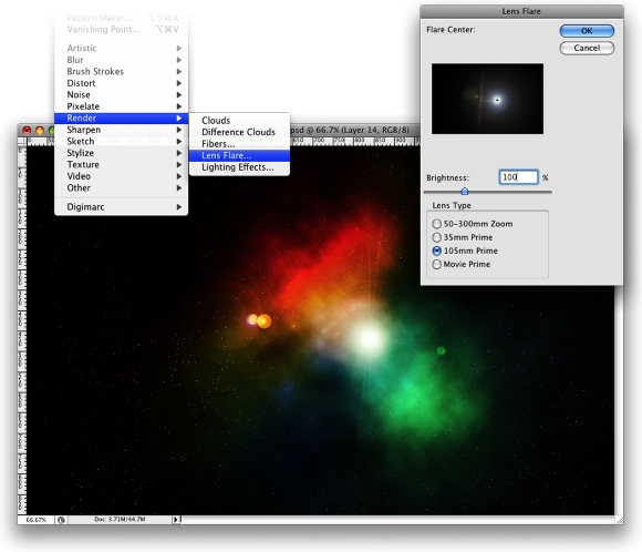Space Lighting Effects in Photoshop | Abduzeedo - abducted by design