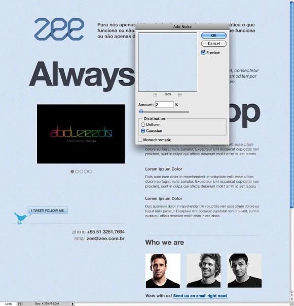Web Design Process: Zee Site