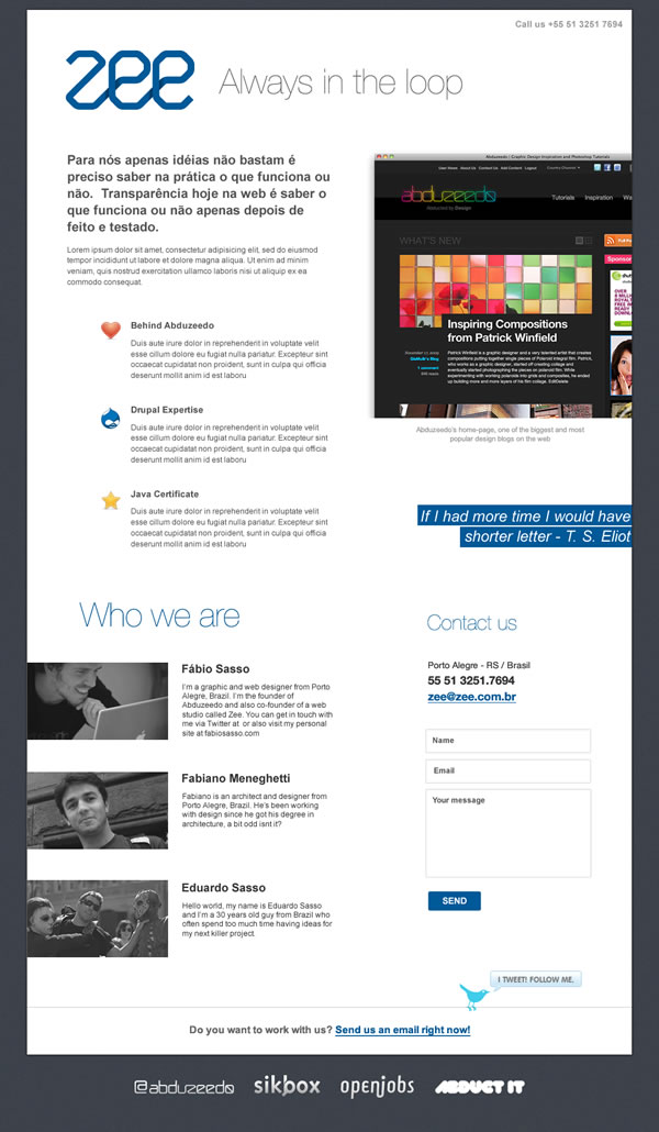 Web Design Process: Zee Site