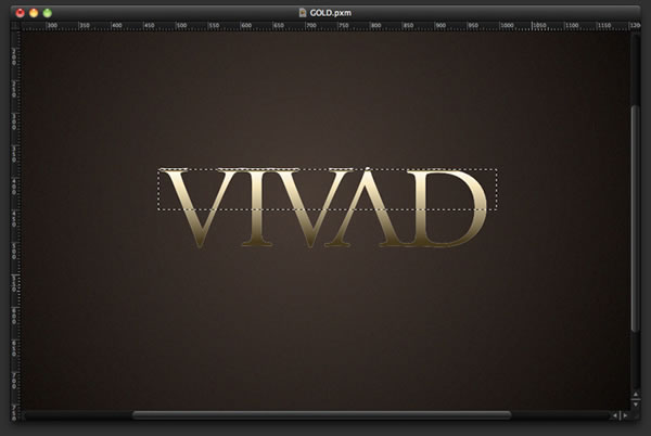 Golden Text in Pixelmator