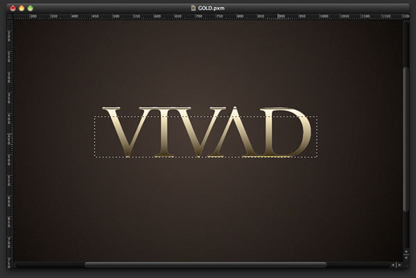 Golden Text in Pixelmator