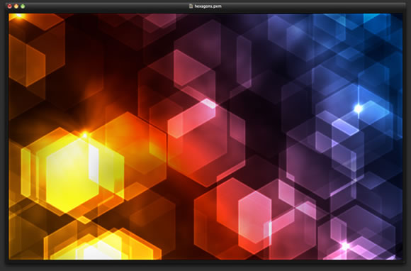 Hexagons Bokeh in Pixelmator
