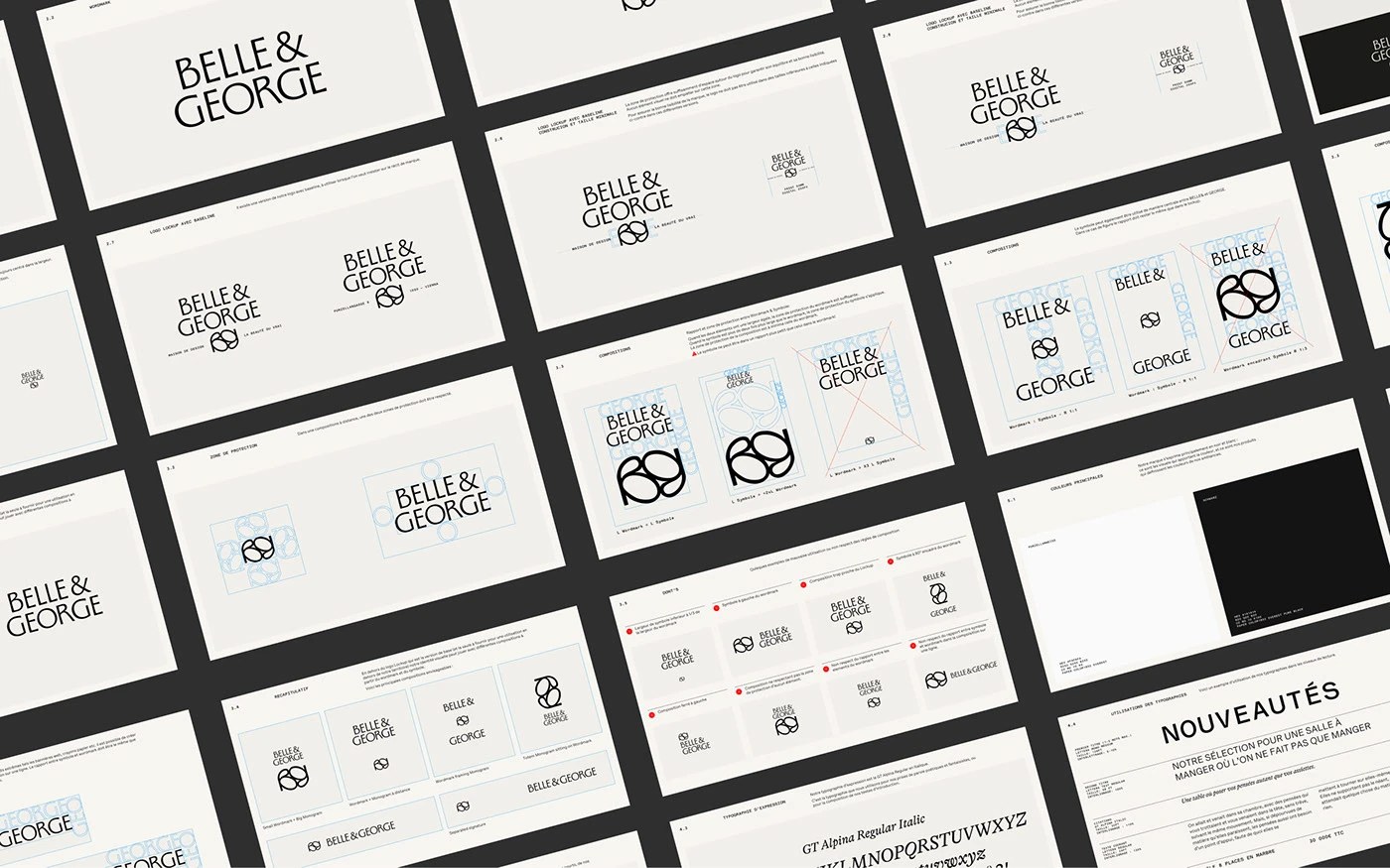 Diseño de identidad de marca Belle George Abmo Paris Affiliated System