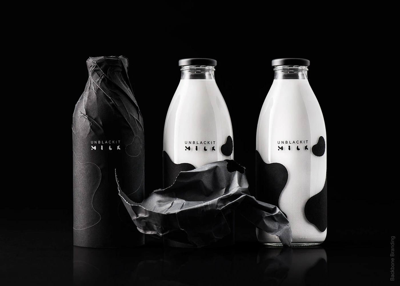 UNBLACKIT interactive milk packaging design by Backbone Branding