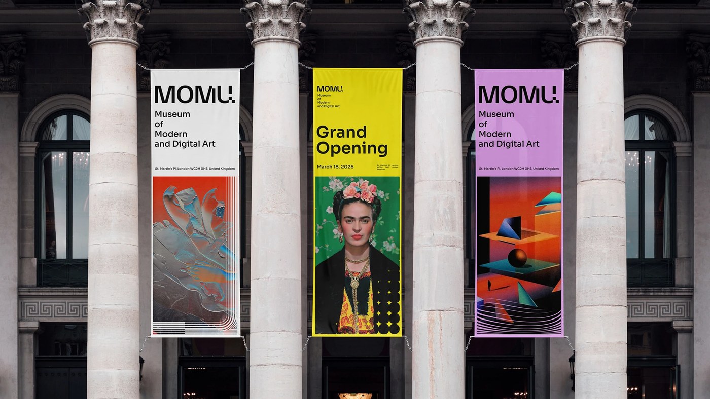 MOMU modern museum brand identity system by WOBL Creative