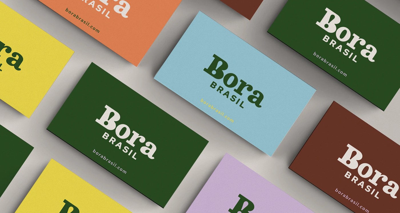 Vista detallada de nombres y marcas de Bora Brasil: diseño de identidad de marca por Foresti Design