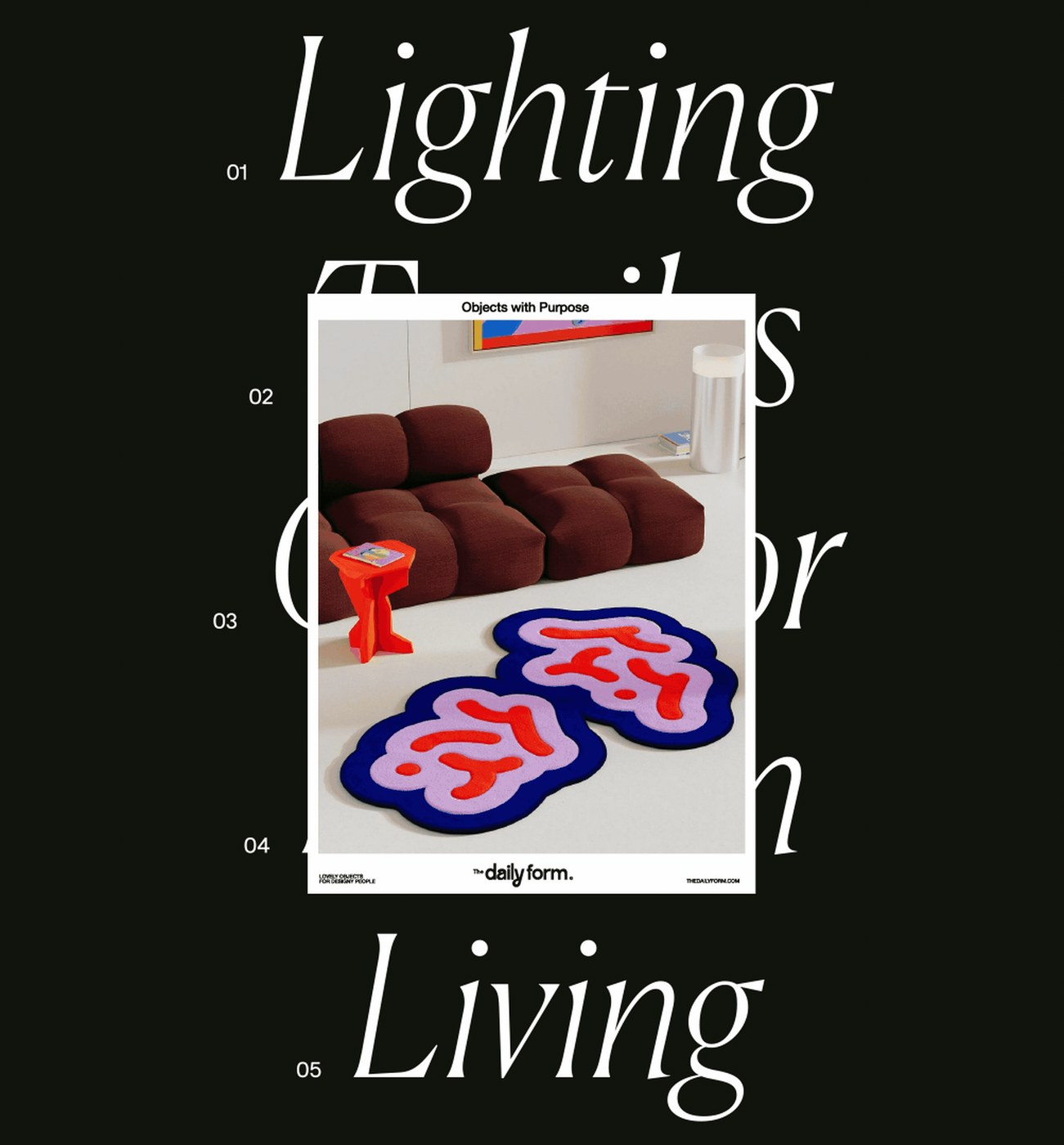 dynamic brand identity rotating color system - The Daily Form rotating color patterns animation