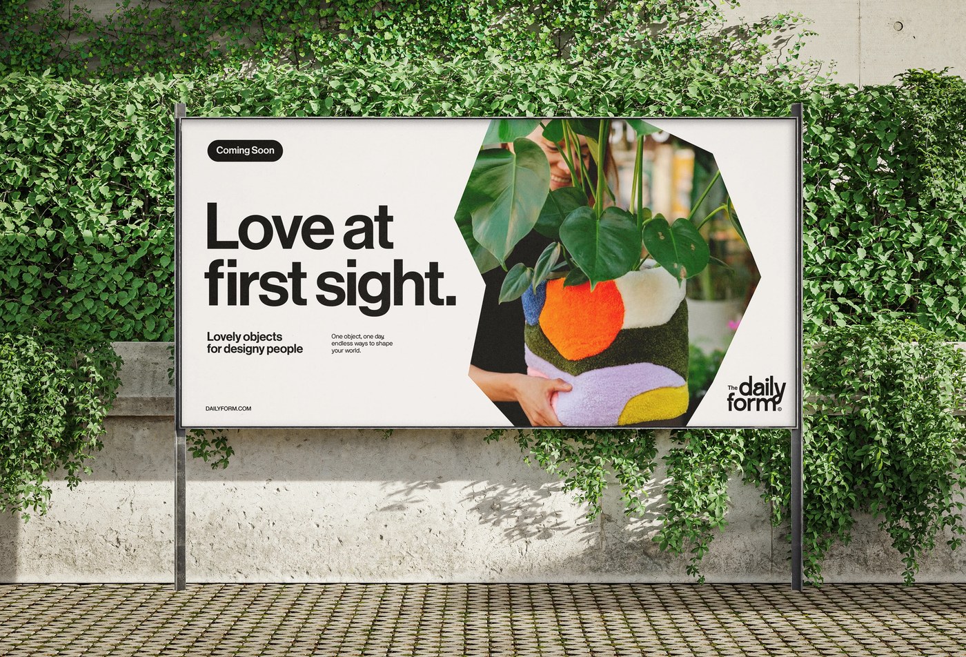 dynamic brand identity rotating color system - The Daily Form typographic details and poster designs