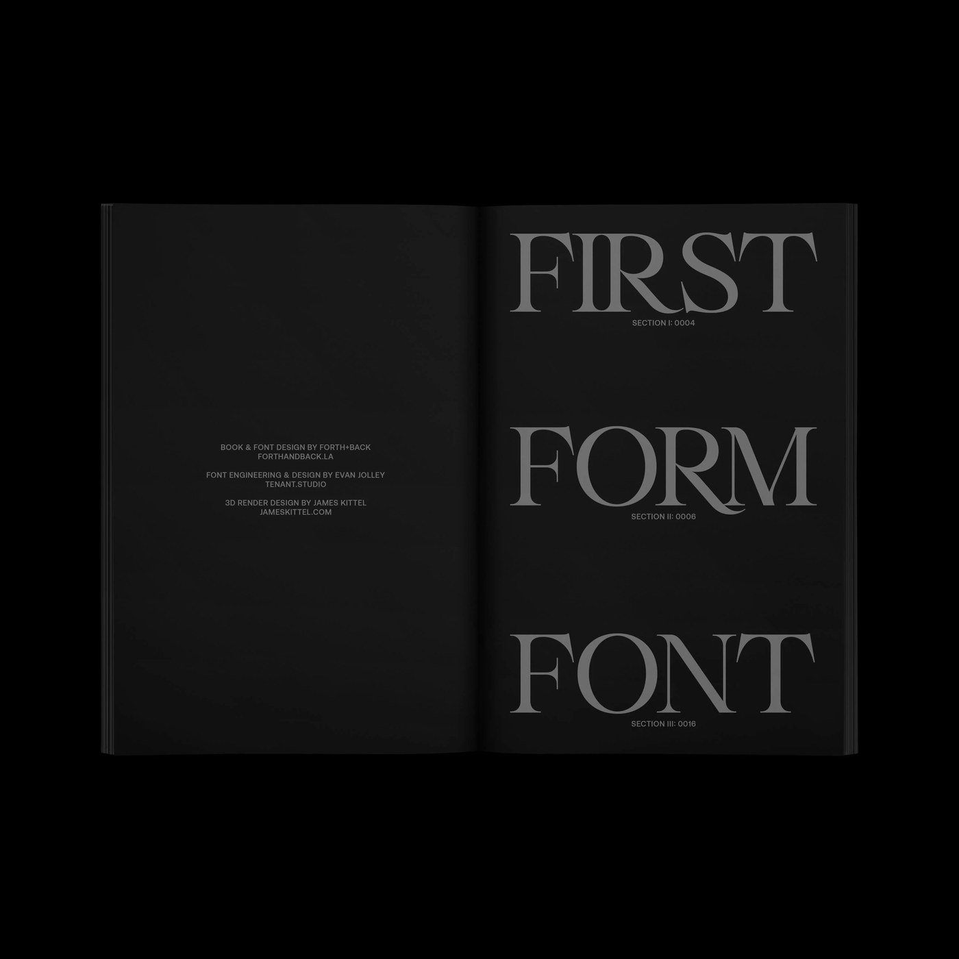 Mostrar la página de diseño de fuente serif que muestra la FUENTE DE PRIMERA FORMA