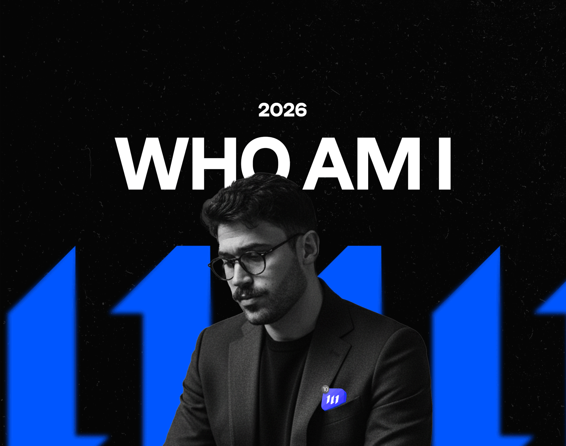 Animated brand identity monogram on blue screen — personal brand identity designer by Mehdi Drd