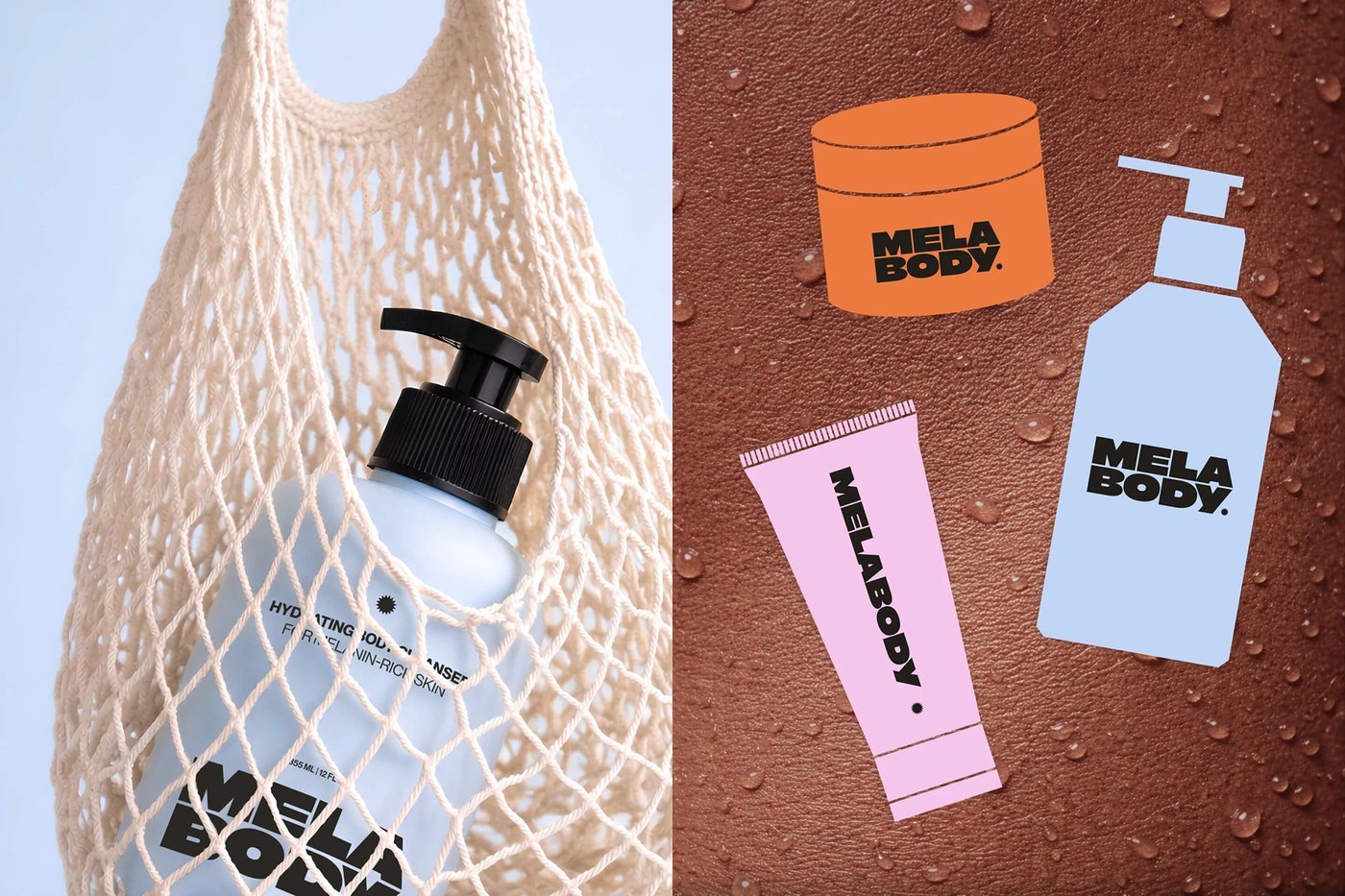 skincare packaging design system mockup across tubes and bottles