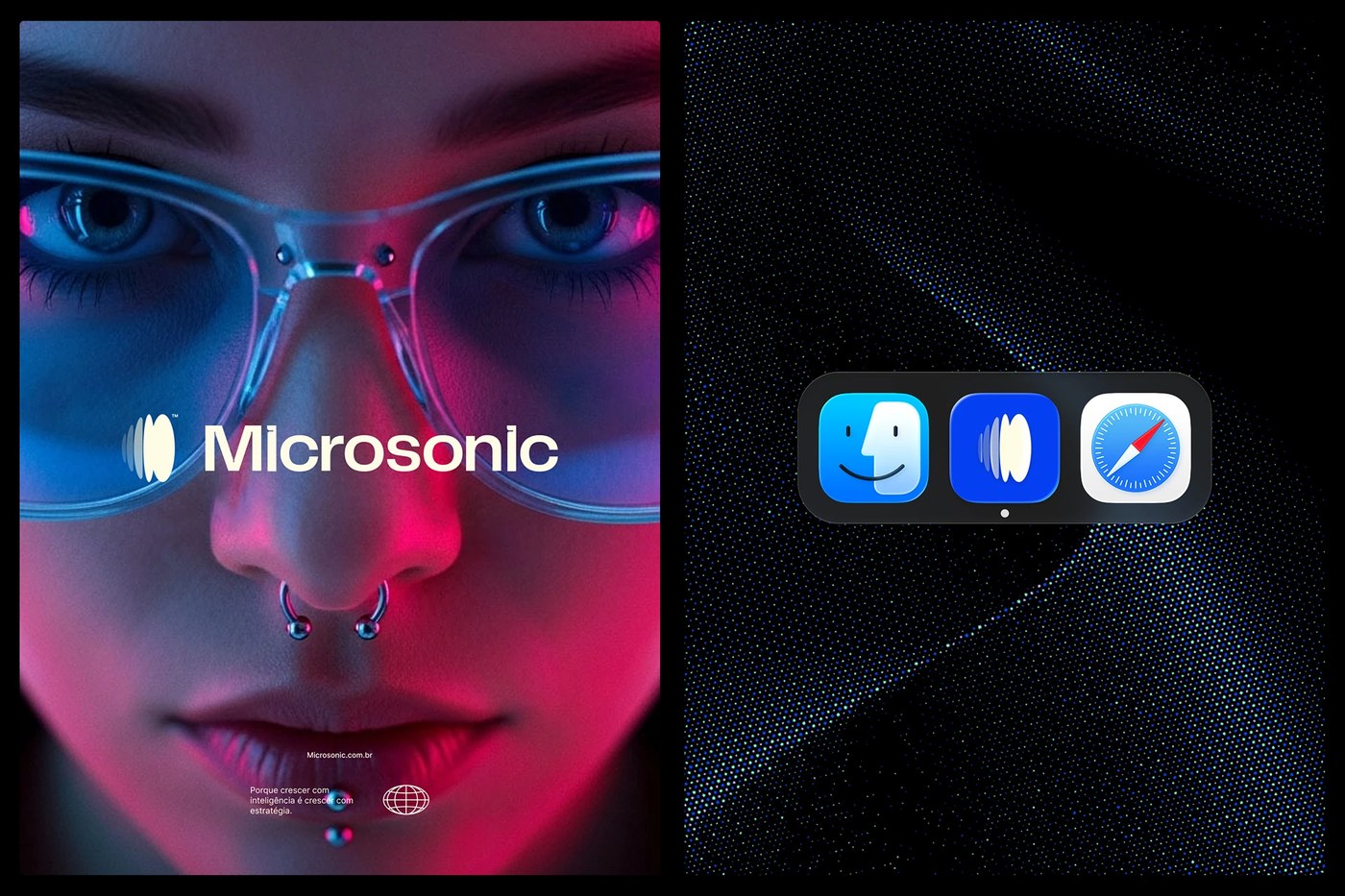 Microsonic closing detail — display typography design by Estúdio BRN BRANDS