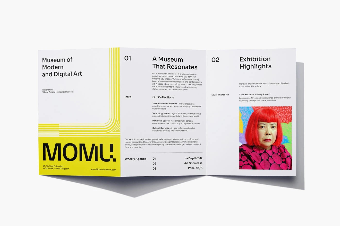 Branded tote bags and physical assets representing the museum brand identity design.