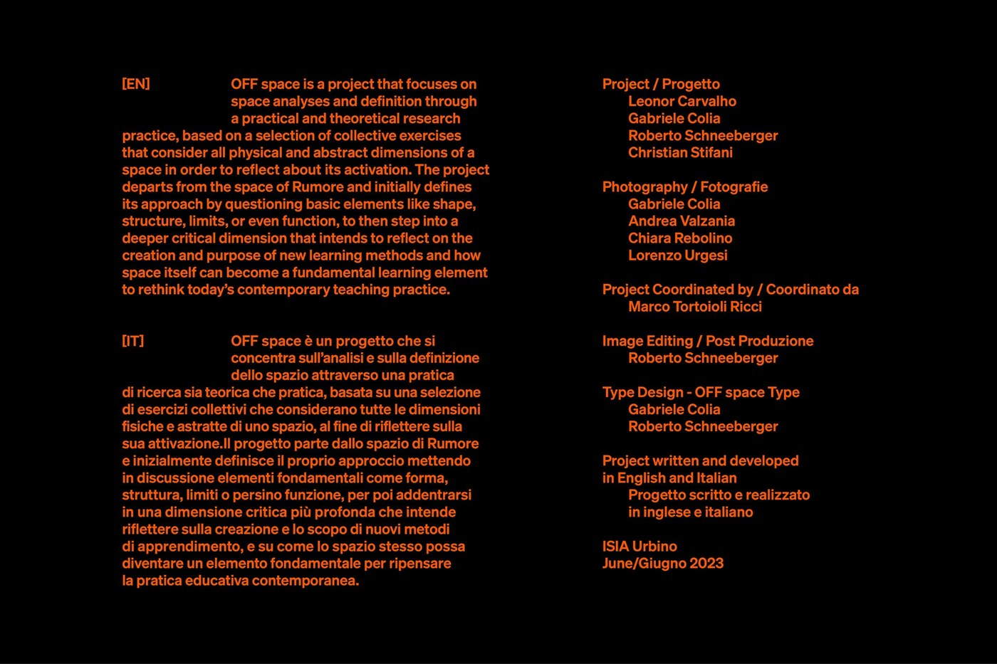 Minimalist editorial design publication layout with black pages.