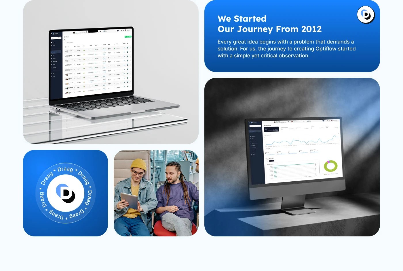 saas dashboard ui ux design mockups on a desktop display monitor