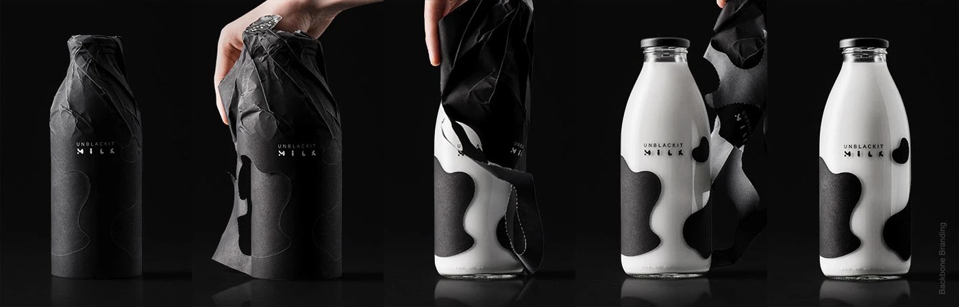 UNBLACKIT composition detail — packaging design by Backbone Branding