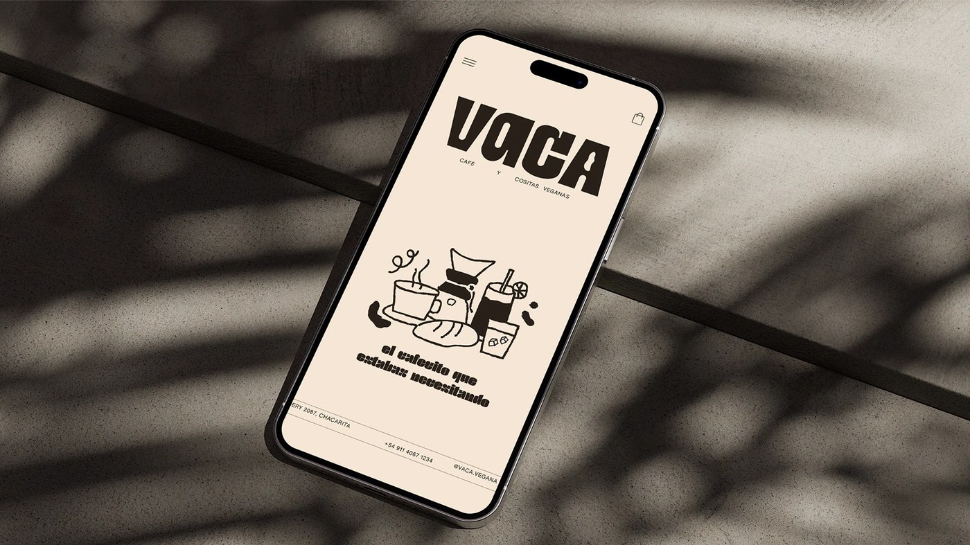 VACA Branding hero shot — display typography design by Micaela Gushiken