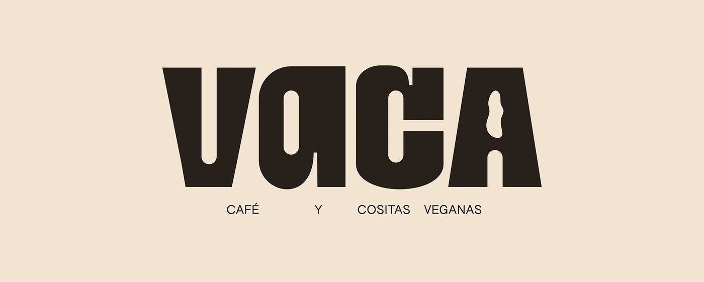 VACA Branding detail view — display typography design by Micaela Gushiken
