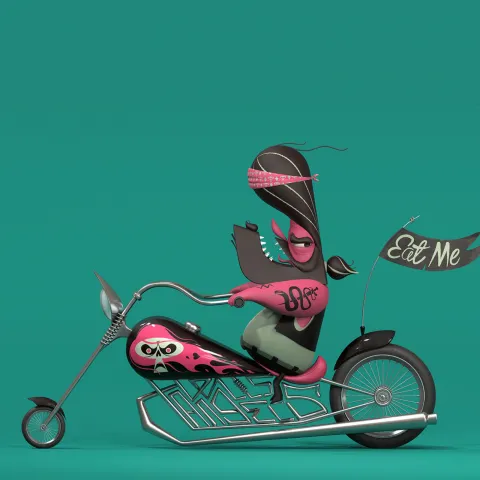 Hells Angel 3D Caricature Illustration