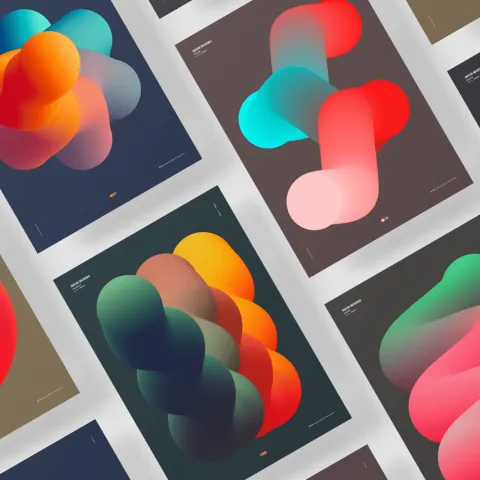  Neon Worms colorful illustration