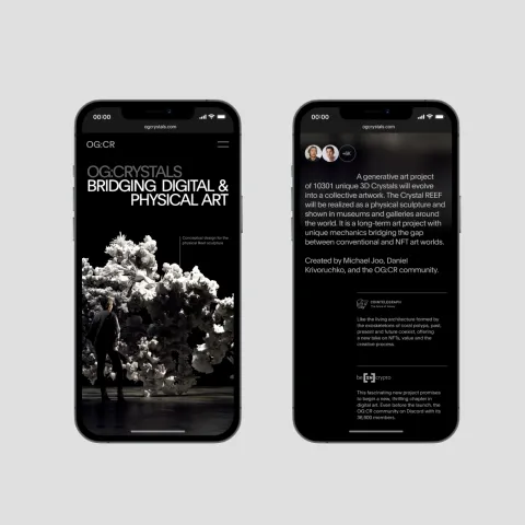 UI and UX design for OG:Crystals