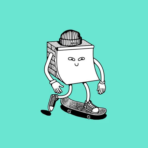 Skateboarding inspired illustration set