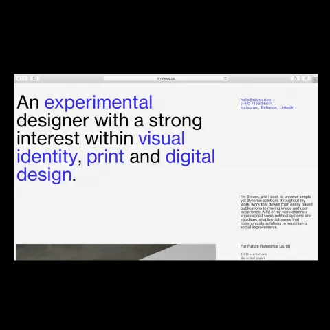 UX and Visual design for Digital Portfolio