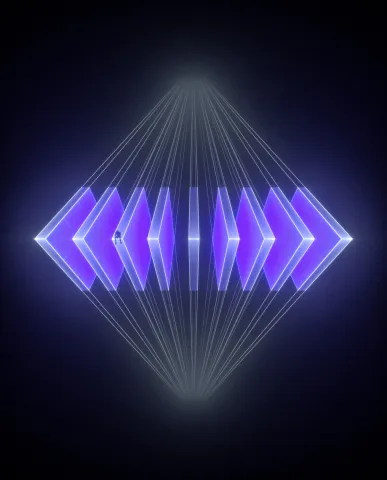 Ventures II - 3D  Lo-fi geometric scenes