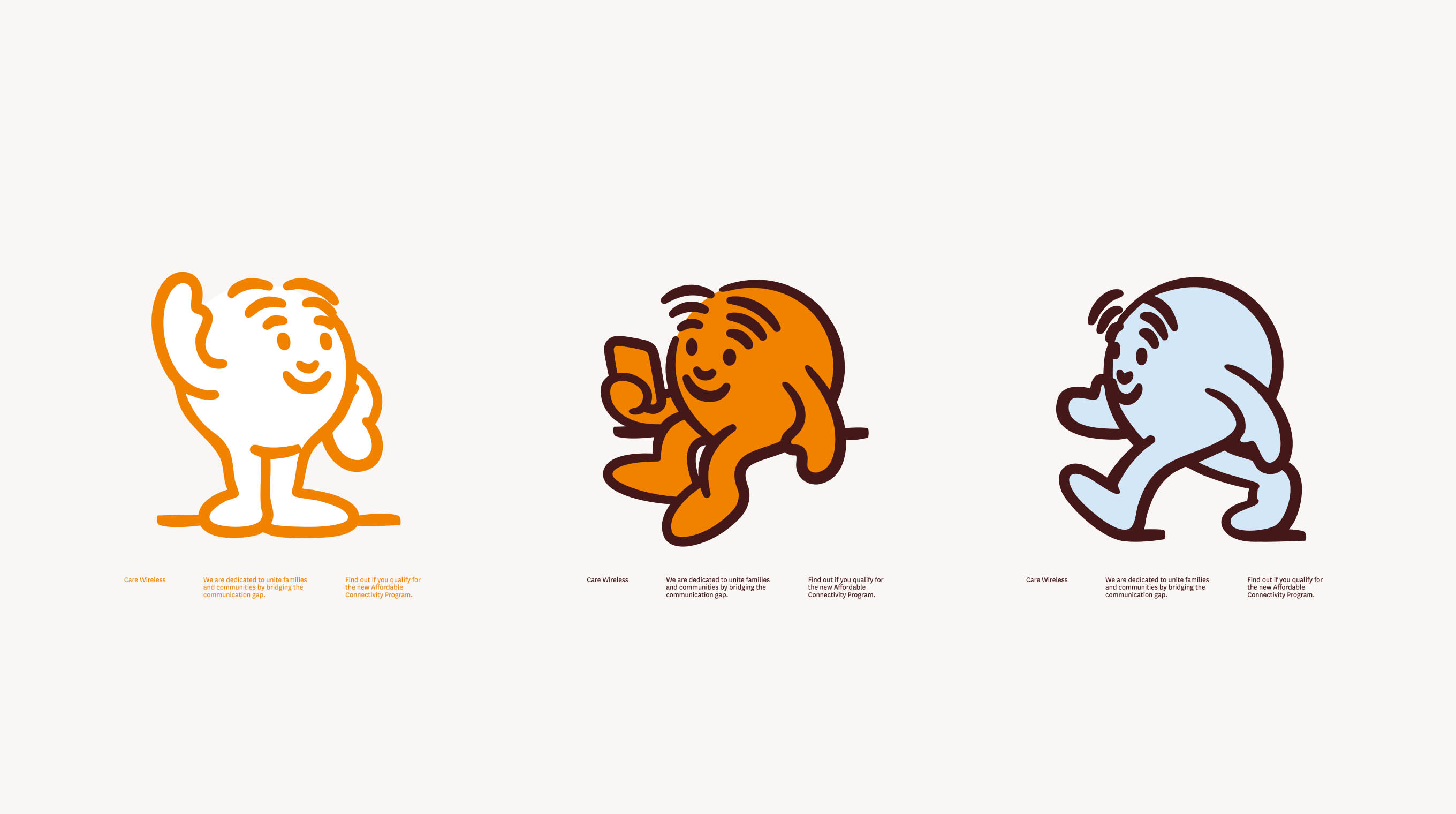 Care Wireless Brand Identity Gives Connectivity a Human Face