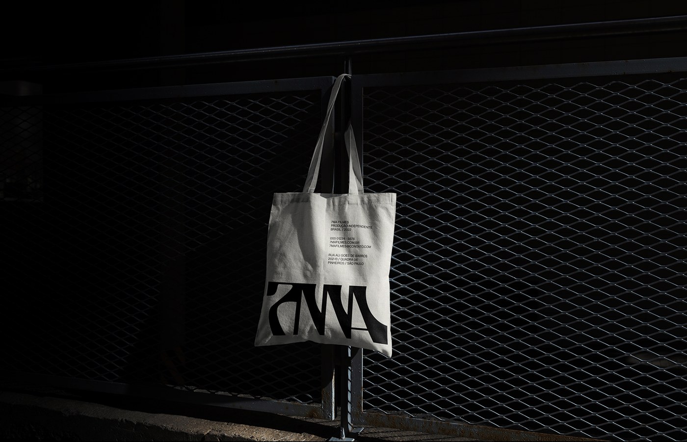 7MA Filmes film branding custom logotype on pure black background