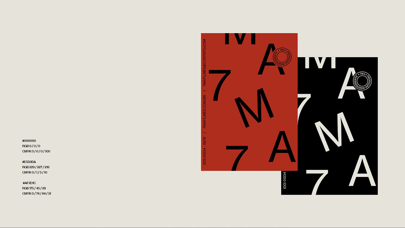 7MA Filmes film branding red and black poster compositions