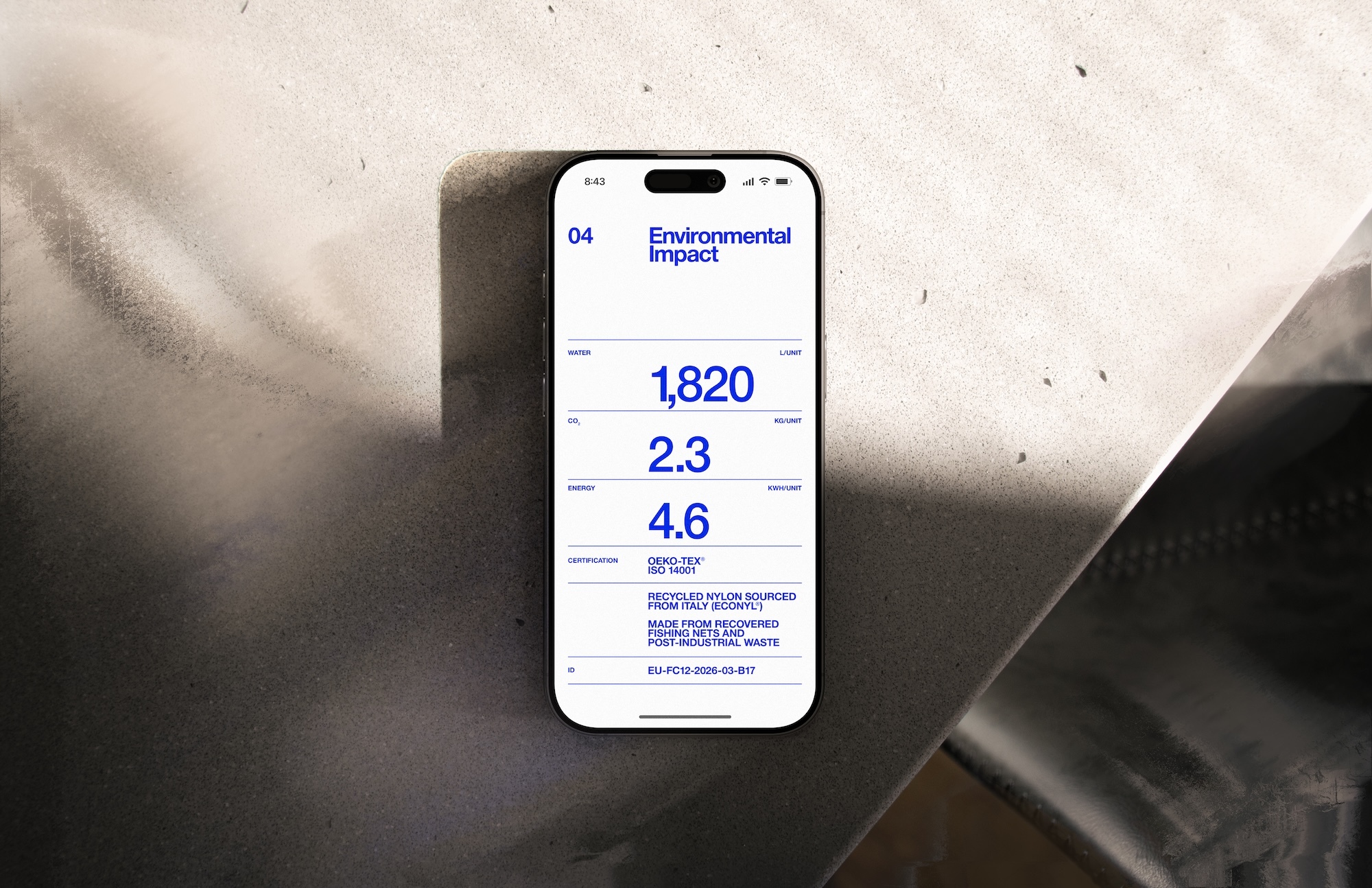 Made in Europe brand identity design QR code application on product