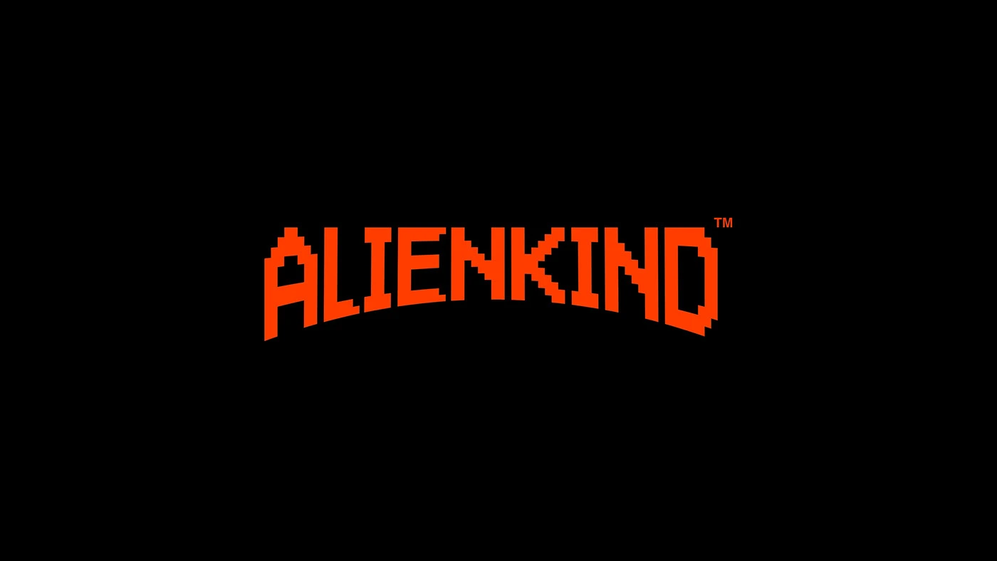 Logotipo de ALIENKIND y sistema de diseño de eslogan Space Yourself