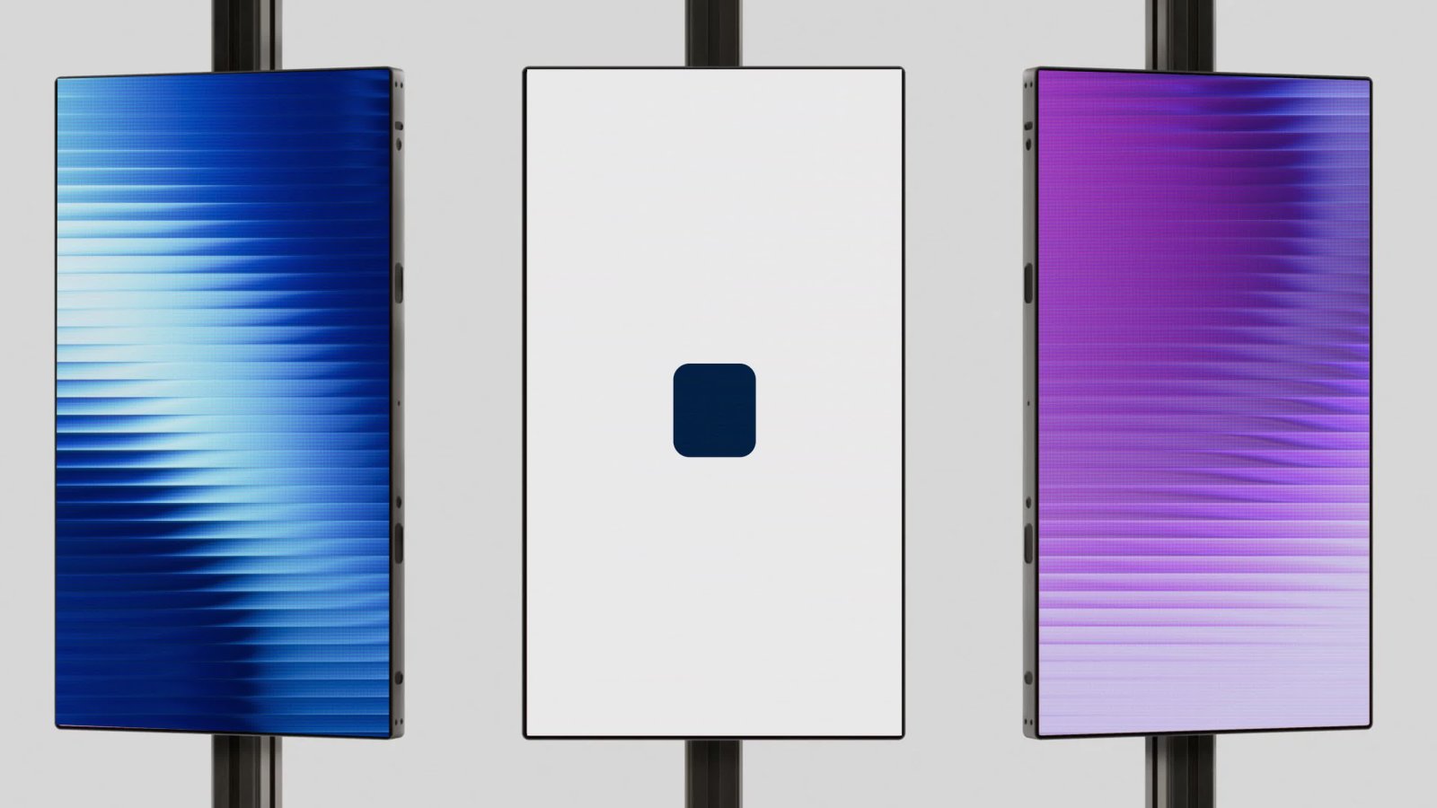 Fractal Glass brand identity three-screen display array for Indicium AI