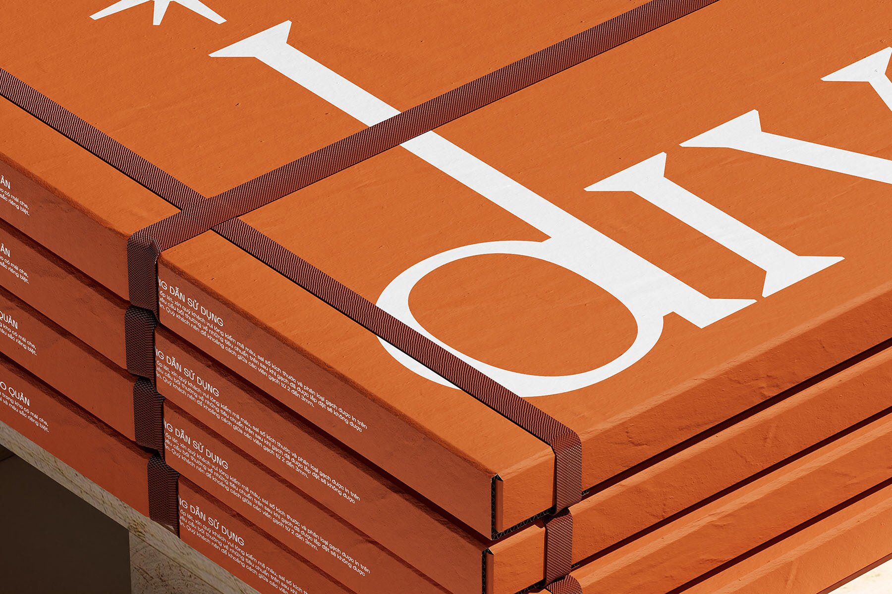 Divo Ceramica brand identity — close-up of luxury tile packaging with wordmark and brand detailing