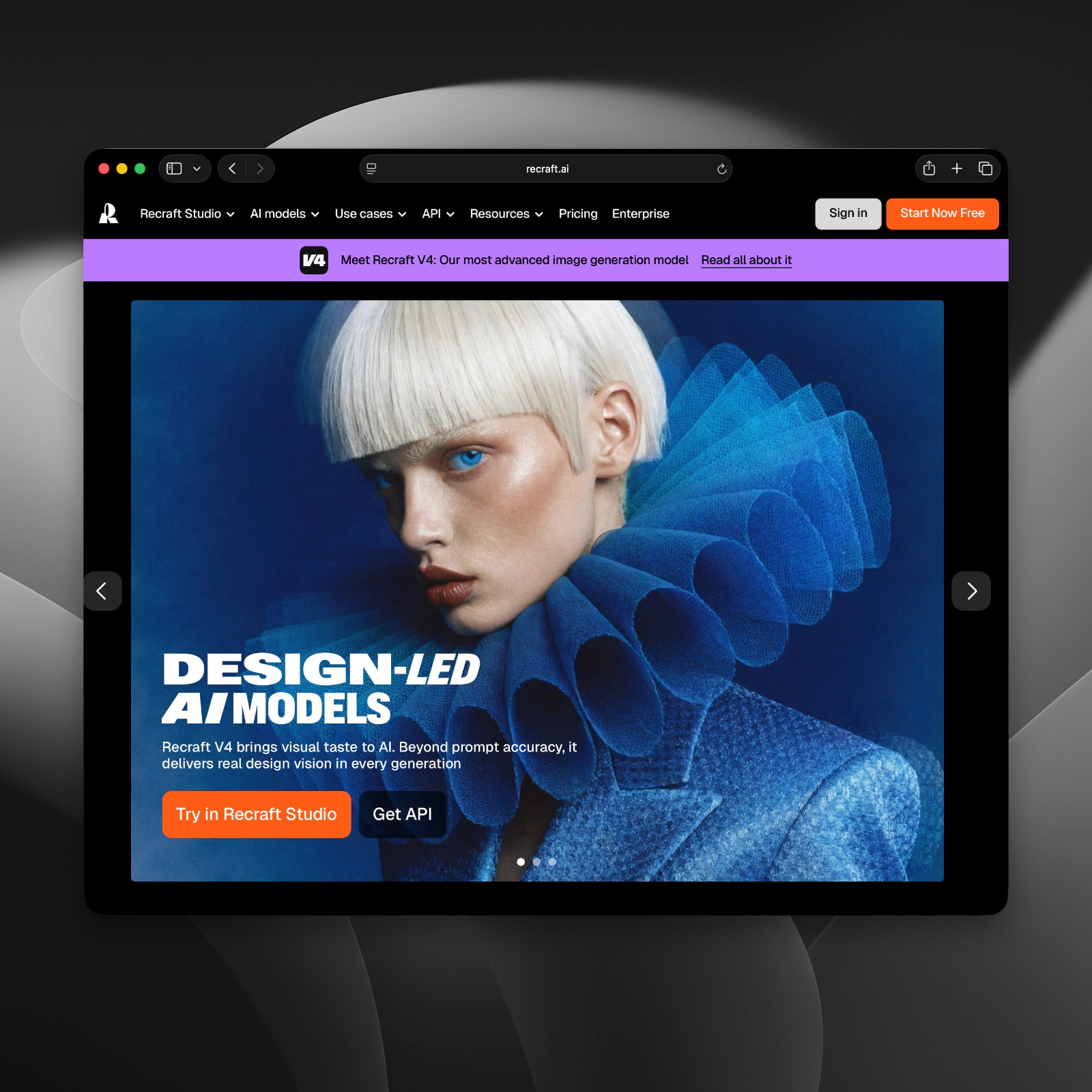 El ejemplo de generación de imágenes con IA de Recraft V4 demuestra el gusto por el diseño y la salida SVG nativa