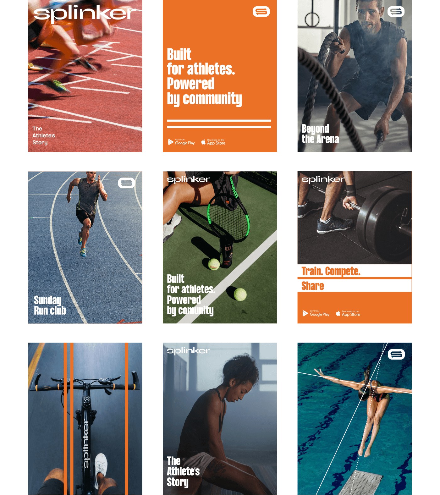 Diseño de imagen de marca deportiva Splinker ID.